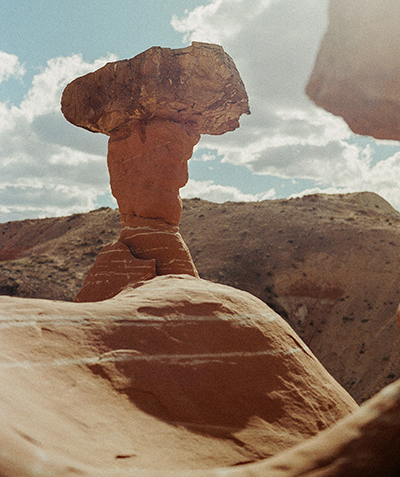 Rental backpacking gear used in desert terrain